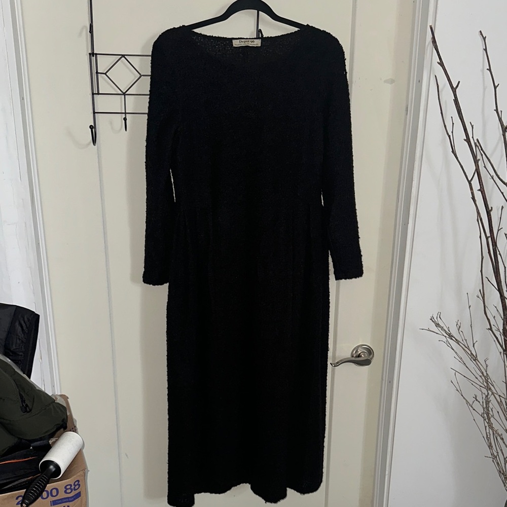 Depot 96 Elegant Black Long Sleeve Winter Dress L